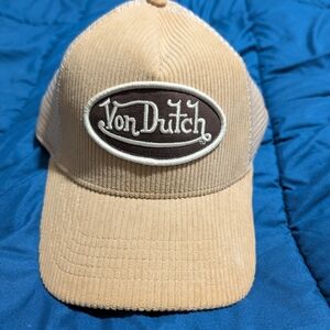 Streetwear Casual Minalmist Von Dutch Beige Corduroy Cap Brand New With Tags